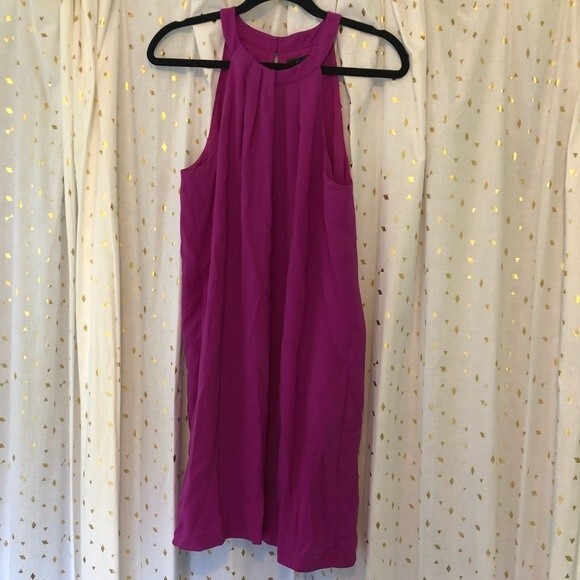 BCBGMaxazria Tristyn Women’s Barbiecon Pink Fuchsia Sleeveless Flowy Dress S - Picture 6 of 7